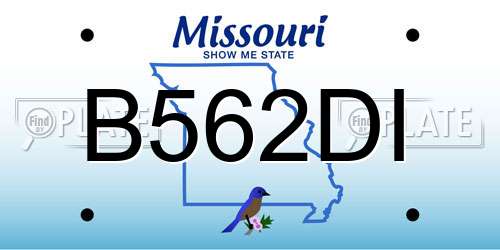 B562DI Missouri License Plate
