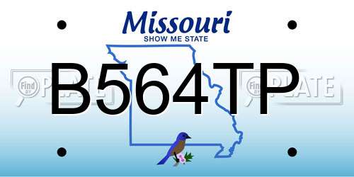 B564TP Missouri License Plate