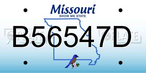 B56547D Missouri License Plate