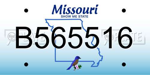 B565516 Missouri License Plate