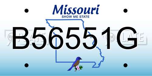 B56551G Missouri License Plate