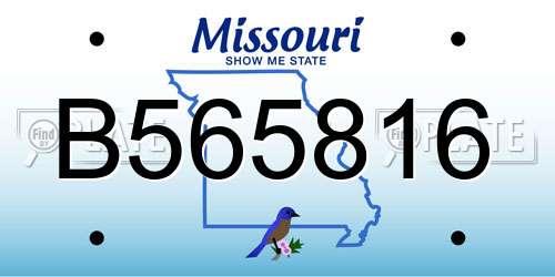 B565816 Missouri License Plate