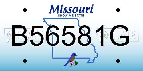 B56581G Missouri License Plate