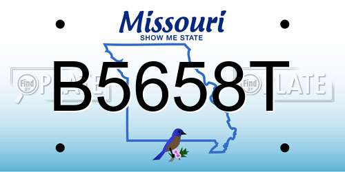 B5658T Missouri License Plate