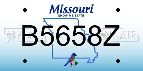 B5658Z Missouri License Plate