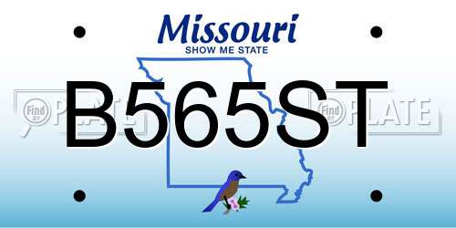 B565ST Missouri License Plate