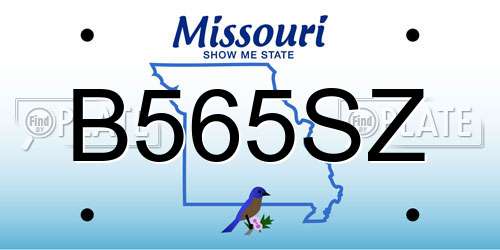 B565SZ Missouri License Plate