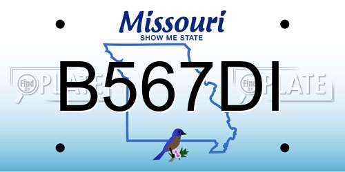 B567DI Missouri License Plate