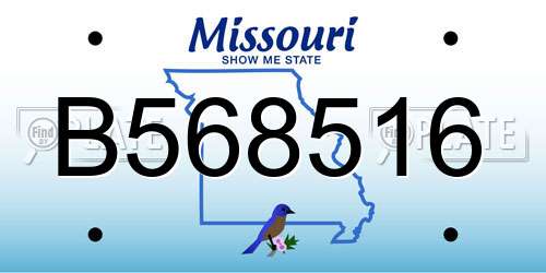 B568516 Missouri License Plate