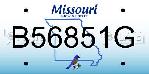 B56851G Missouri License Plate