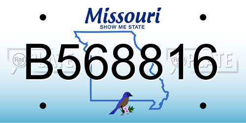 B568816 Missouri License Plate