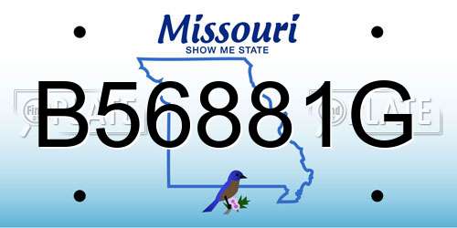 B56881G Missouri License Plate