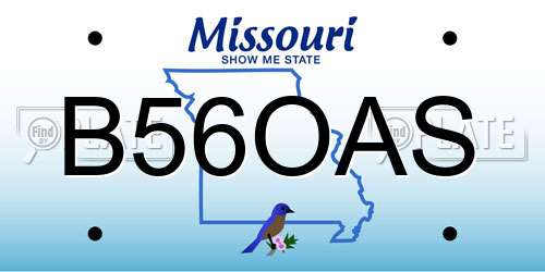 B56OAS Missouri License Plate