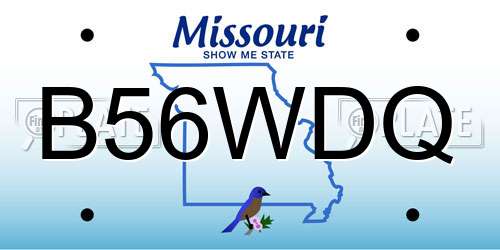 B56WDQ Missouri License Plate