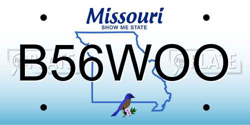 B56WOO Missouri License Plate