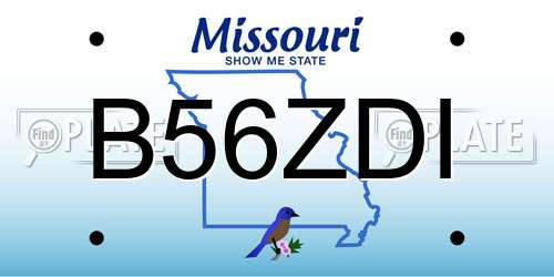 B56ZDI Missouri License Plate