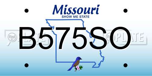 B575SO Missouri License Plate