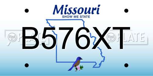 B576XT Missouri License Plate