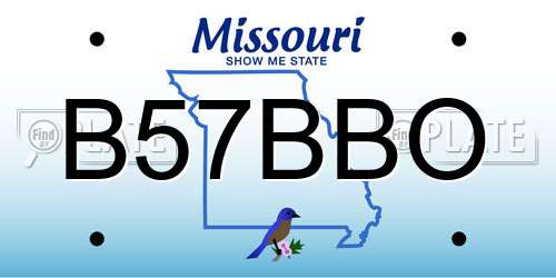 B57BBO Missouri License Plate