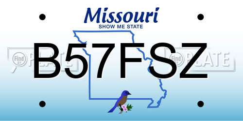 B57FSZ Missouri License Plate