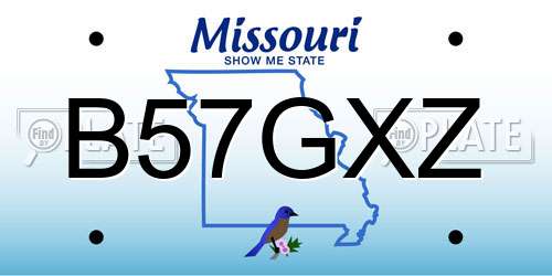 B57GXZ Missouri License Plate
