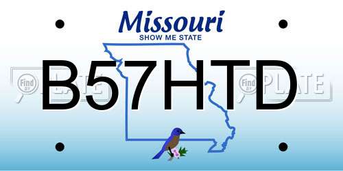 B57HTD Missouri License Plate