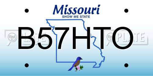 B57HTO Missouri License Plate