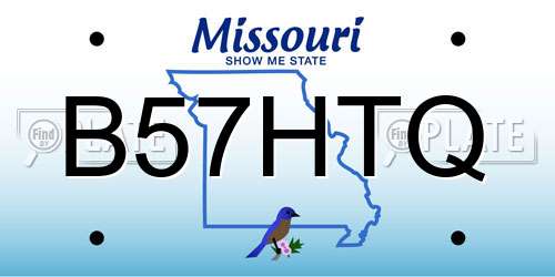 B57HTQ Missouri License Plate