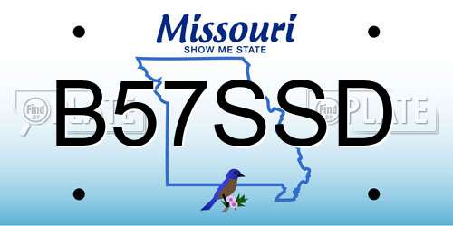 B57SSD Missouri License Plate