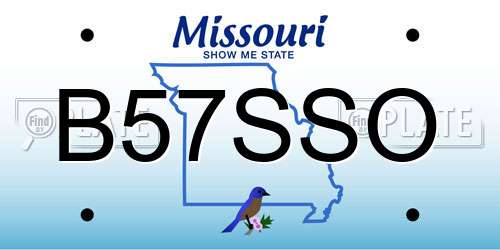 B57SSO Missouri License Plate