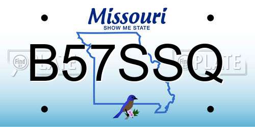 B57SSQ Missouri License Plate
