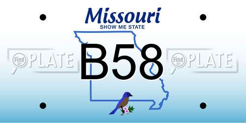 B58 Missouri License Plate