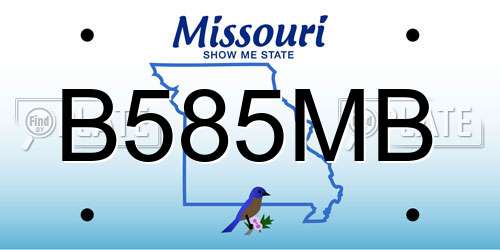 B585MB Missouri License Plate