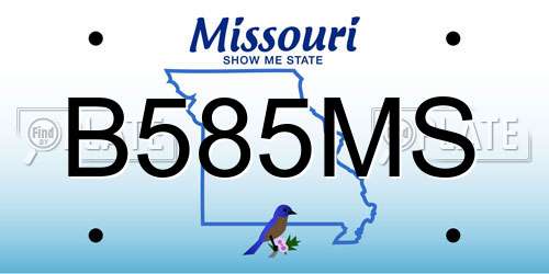 B585MS Missouri License Plate