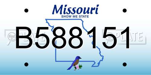 B588151 Missouri License Plate