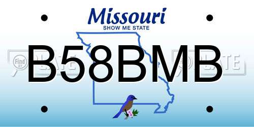 B58BMB Missouri License Plate