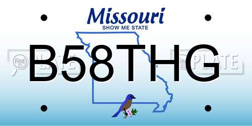 B58THG Missouri License Plate