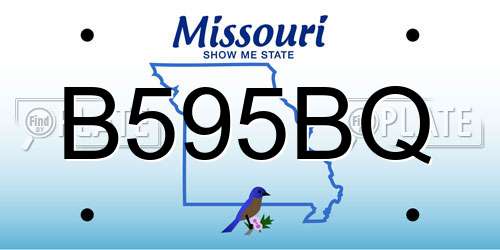 B595BQ Missouri License Plate