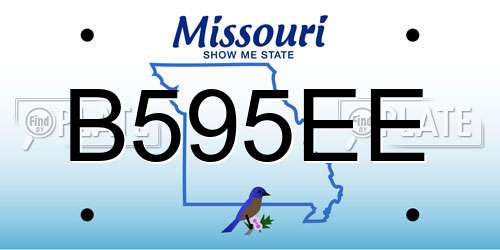 B595EE Missouri License Plate