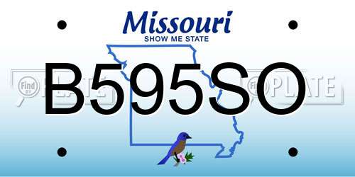 B595SO Missouri License Plate
