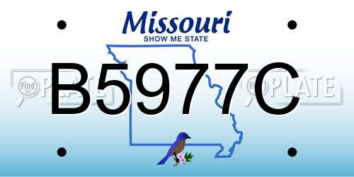 B5977C Missouri License Plate
