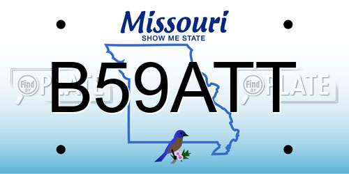 B59ATT Missouri License Plate