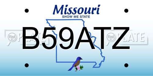B59ATZ Missouri License Plate