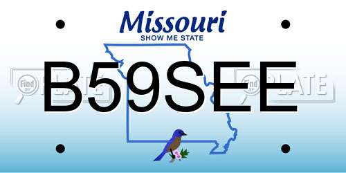 B59SEE Missouri License Plate