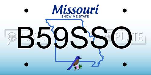 B59SSO Missouri License Plate