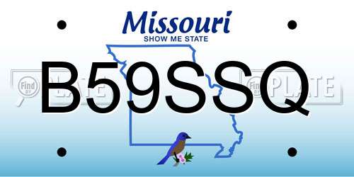 B59SSQ Missouri License Plate