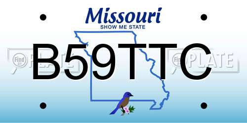 B59TTC Missouri License Plate