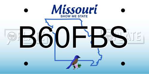 B60FBS Missouri License Plate