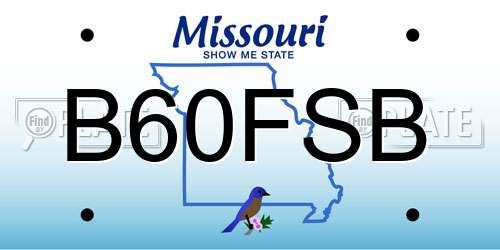 B60FSB Missouri License Plate