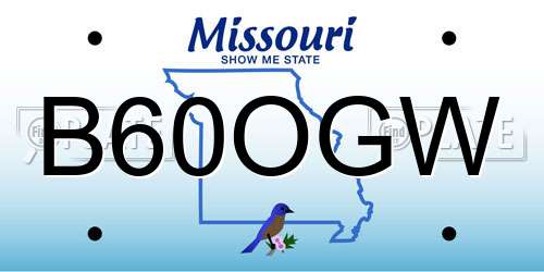 B60OGW Missouri License Plate